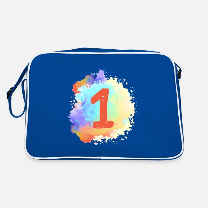 1 Zahl Klecks Retro Tasche