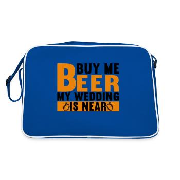 Bachelor Party Groom JGA Gift - Retro Bag - blue/white - Back