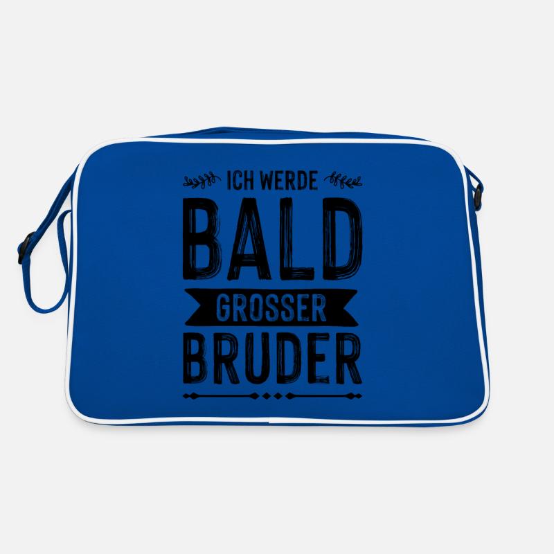 Ich werde grosser Bruder Retro Tasche