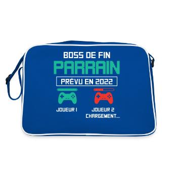 Annonce grossesse demande parrain originale geek - Sac Retro - bleu/blanc - Dos