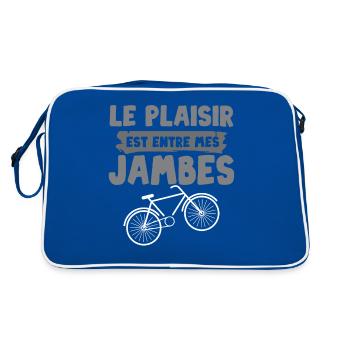 Le plaisir est entre mes jambes humour cycliste - Sac Retro - bleu/blanc - Dos