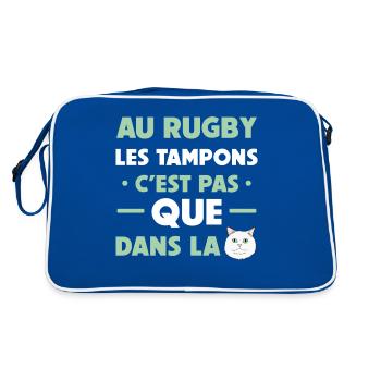 Au rugby les tampons c'est pas que dans la chatte - Sac Retro - bleu/blanc - Dos