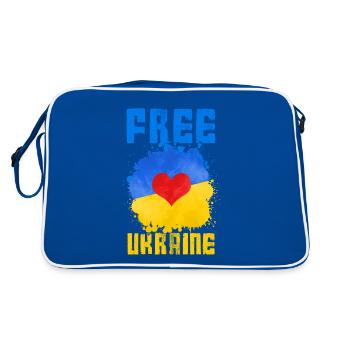 ukraine flagge herz frieden - Retro Tasche - Blau/Weiß - Hinten