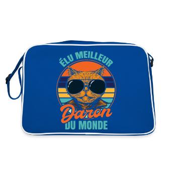 Élu meilleur daron propriétaire chats - Sac Retro - bleu/blanc - Dos