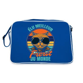 Élu meilleur frérot propriétaire chats - Sac Retro - bleu/blanc - Dos