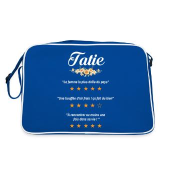 tatie citation fleurs critique film tante tantine - Sac Retro - bleu/blanc - Dos