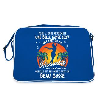 belle gosse danseuse kizomba sexy couple BG amour - Sac Retro - bleu/blanc - Dos