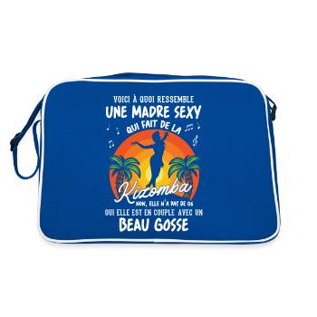 madre danseuse kizomba sexy couple BG amour - Sac Retro - bleu/blanc - Dos