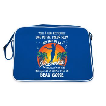 petite soeur danseuse kizomba sexy couple BG amour - Sac Retro - bleu/blanc - Dos