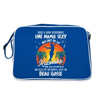 mamie danseuse kizomba sexy couple BG amour mémé - Sac Retro - bleu/blanc - Dos