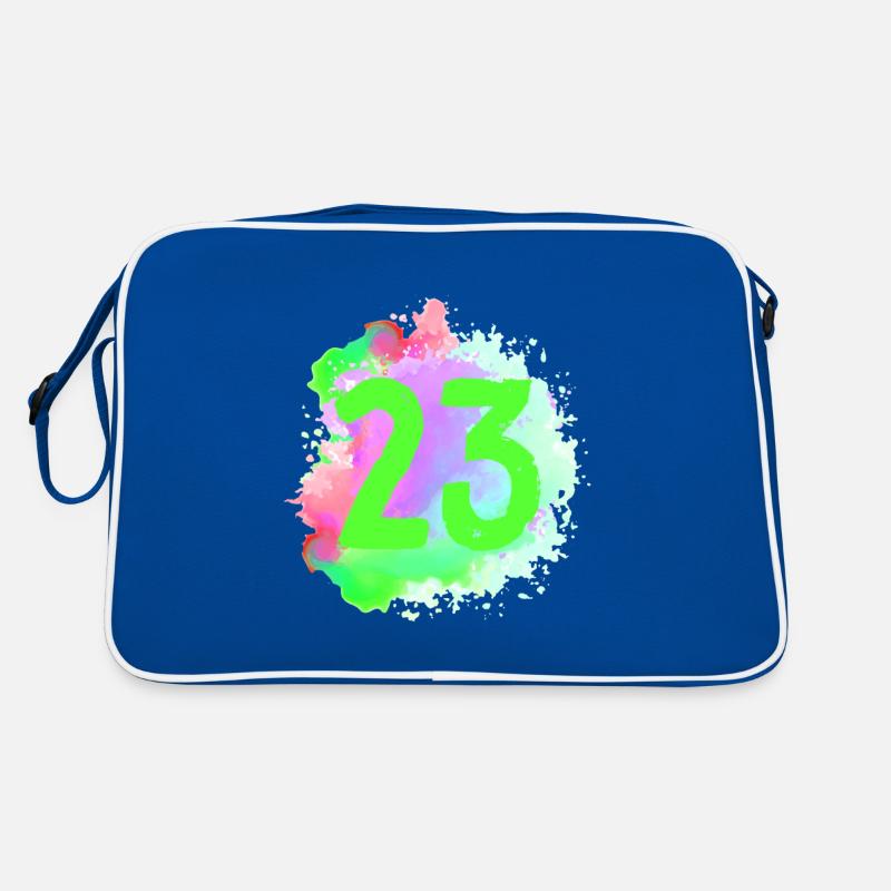 23 Zahl Klecks Retro Tasche