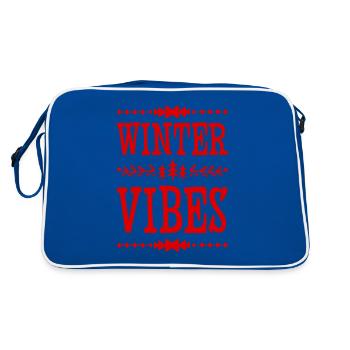 Winter Vibes - Retro Tasche - Blau/Weiß - Hinten
