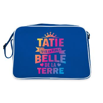 tatie tu es la plus belle de la terre - Sac Retro - bleu/blanc - Dos