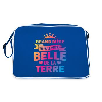 grand mere tu es la plus belle de la terre - Sac Retro - bleu/blanc - Dos