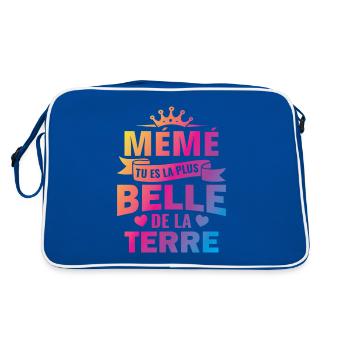 mémé tu es la plus belle de la terre - Sac Retro - bleu/blanc - Dos