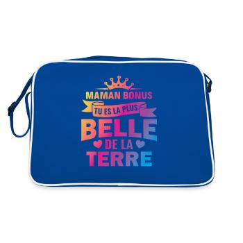 maman bonus tu es la plus belle de la terre - Sac Retro - bleu/blanc - Dos