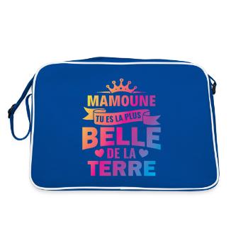 mamoune tu es la plus belle de la terre - Sac Retro - bleu/blanc - Dos