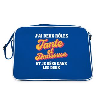 tante danseuse je gère rétro 80s humour - Sac Retro - bleu/blanc - Dos