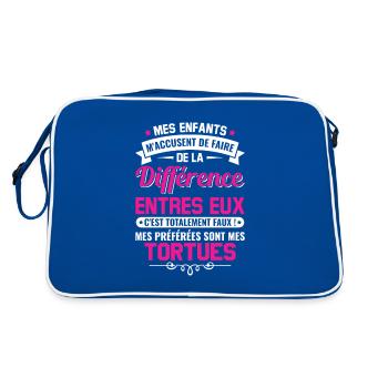 humour fête des mères maman propriétaire tortues - Sac Retro - bleu/blanc - Dos