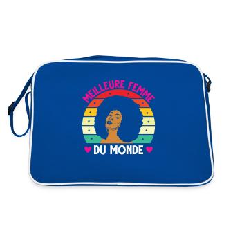 Meilleure femme monde vintage femme noire - Sac Retro - bleu/blanc - Dos