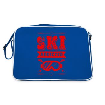 Ski Addicted - Retro Tasche - Blau/Weiß - Hinten