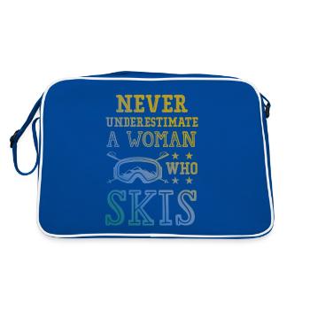 don't underestimate a ski woman - Retro Bag - blue/white - Back