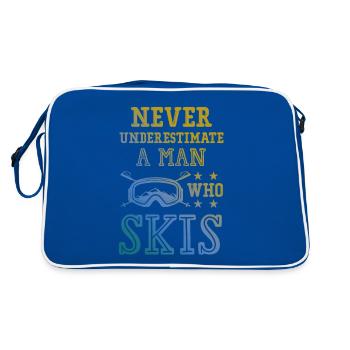 don't underestimate a ski man - Retro Bag - blue/white - Back