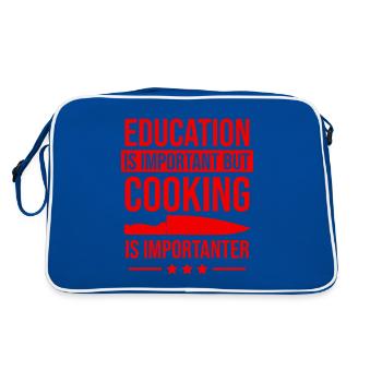 L’éducation importante cuisine plus importante - Sac Retro - bleu/blanc - Dos