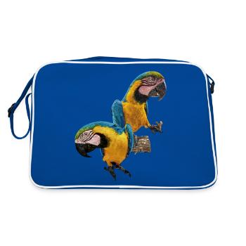 The blue and yellow macaw - Retro Bag - blue/white - Back