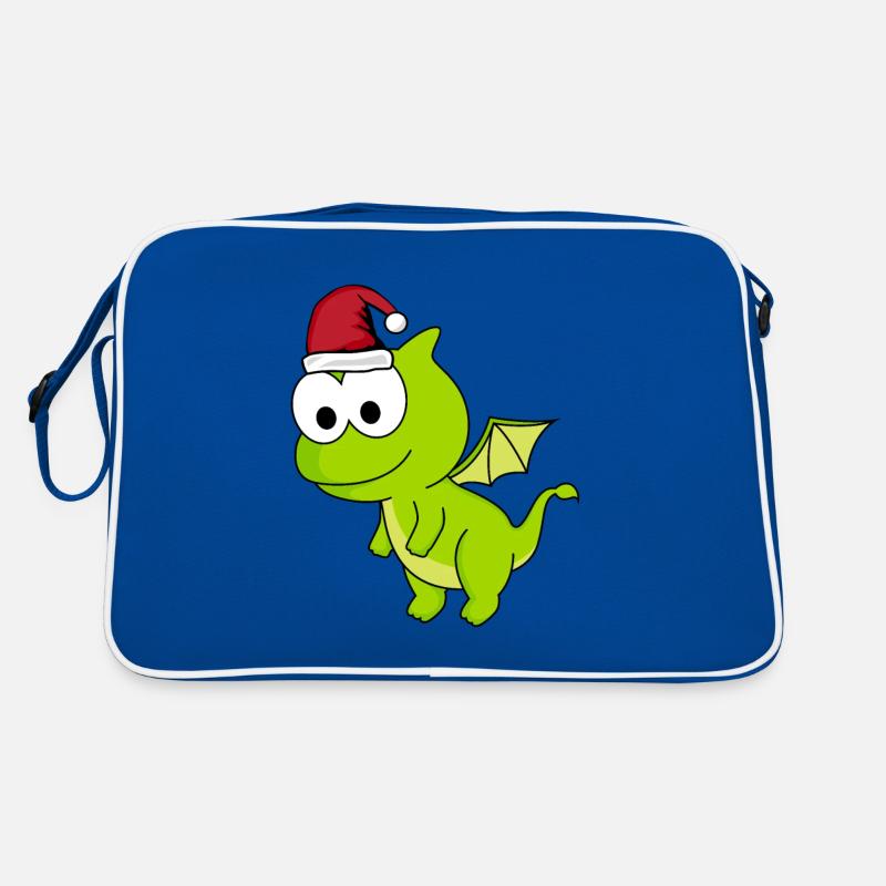 Drache Comic Weihnachten Retro Tasche