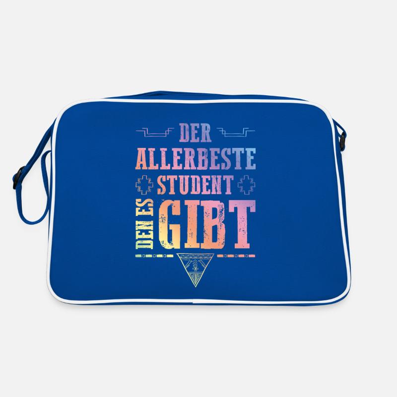 Allerbester Student - Retro Tasche - Blau/Weiß