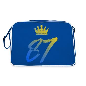 87 Couronne numérique - Sac Retro - bleu/blanc - Dos