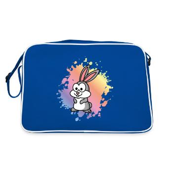 Rabbit Comic Animal - Retro Bag - blue/white - Back