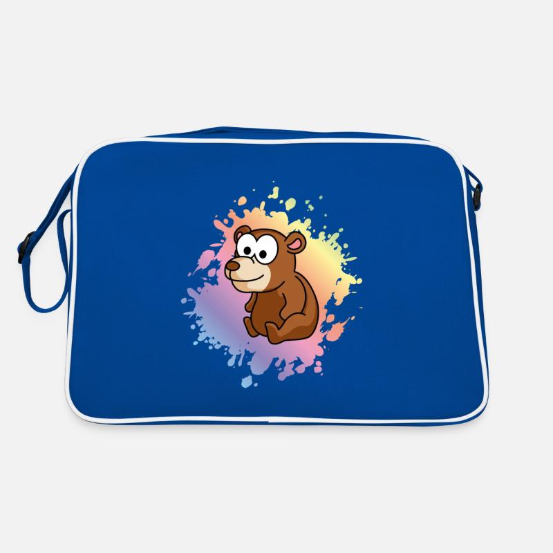 Bär Comic - Retro Tasche - Blau/Weiß