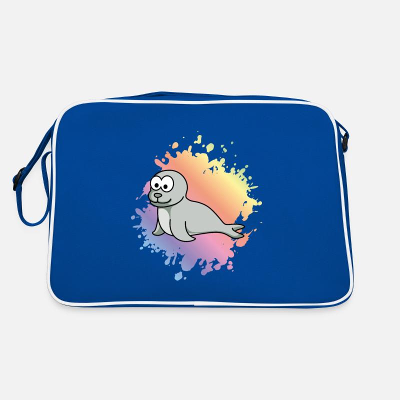 Robbe Tier Comic - Retro Tasche - Blau/Weiß
