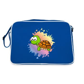 Turtle Comic Animal - Retro Bag - blue/white - Back