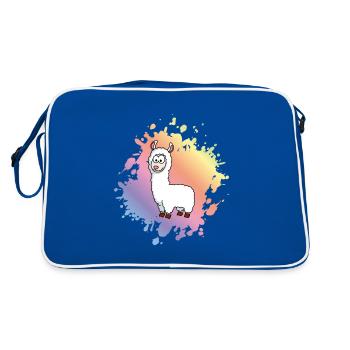 Alpaca Comic Animal - Retro Bag - blue/white - Back