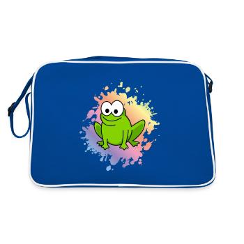 Frog Comic Animal - Retro Bag - blue/white - Back