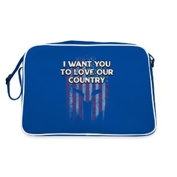Je veux que vous aimiez notre pays américain 4ème de - Sac Retro - bleu/blanc - Dos