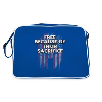 Free Because of Their Sacrifice Proud Patriotic - Retro Bag - blue/white - Back