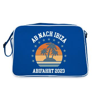 Ibiza Abifahrt 2023 Abitur Klassenreise Abschluss - Retro Tasche - Blau/Weiß - Hinten