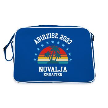 Novalja Abireise Kroatien 2023 Abifahrt Reise Abi - Retro Tasche - Blau/Weiß - Hinten