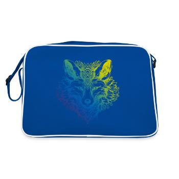 Fuchs Mandala Boho - Retro Tasche - Blau/Weiß - Hinten
