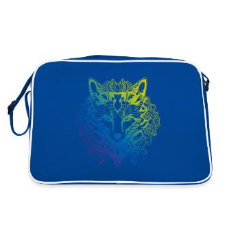 Fuchs Mandala Boho - Retro Tasche - Blau/Weiß - Hinten