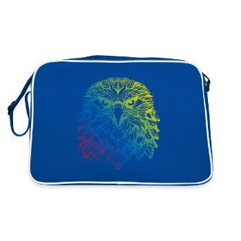 Adler Mandala Boho - Retro Tasche - Blau/Weiß - Hinten