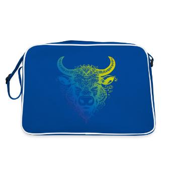 Bulle Mandala Boho - Retro Tasche - Blau/Weiß - Hinten