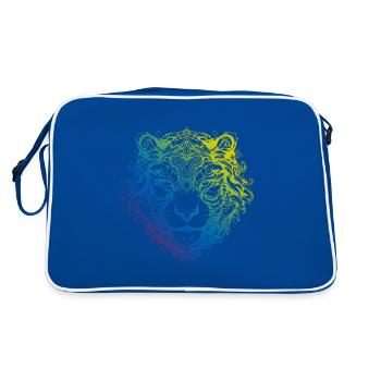 Tiger Mandala Boho - Retro Tasche - Blau/Weiß - Hinten