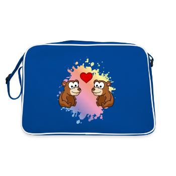Ours Comic Couple Amour - Sac Retro - bleu/blanc - Dos