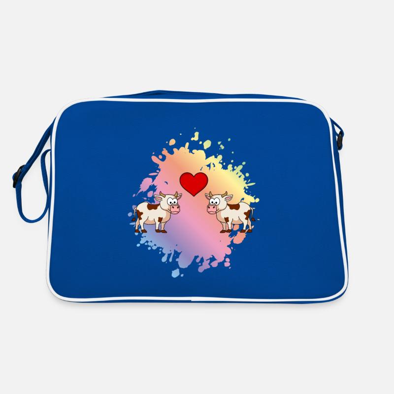 Kuh Comic Paar Liebe Retro Tasche
