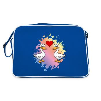 Goose Comic Couple Love - Retro Bag - blue/white - Back